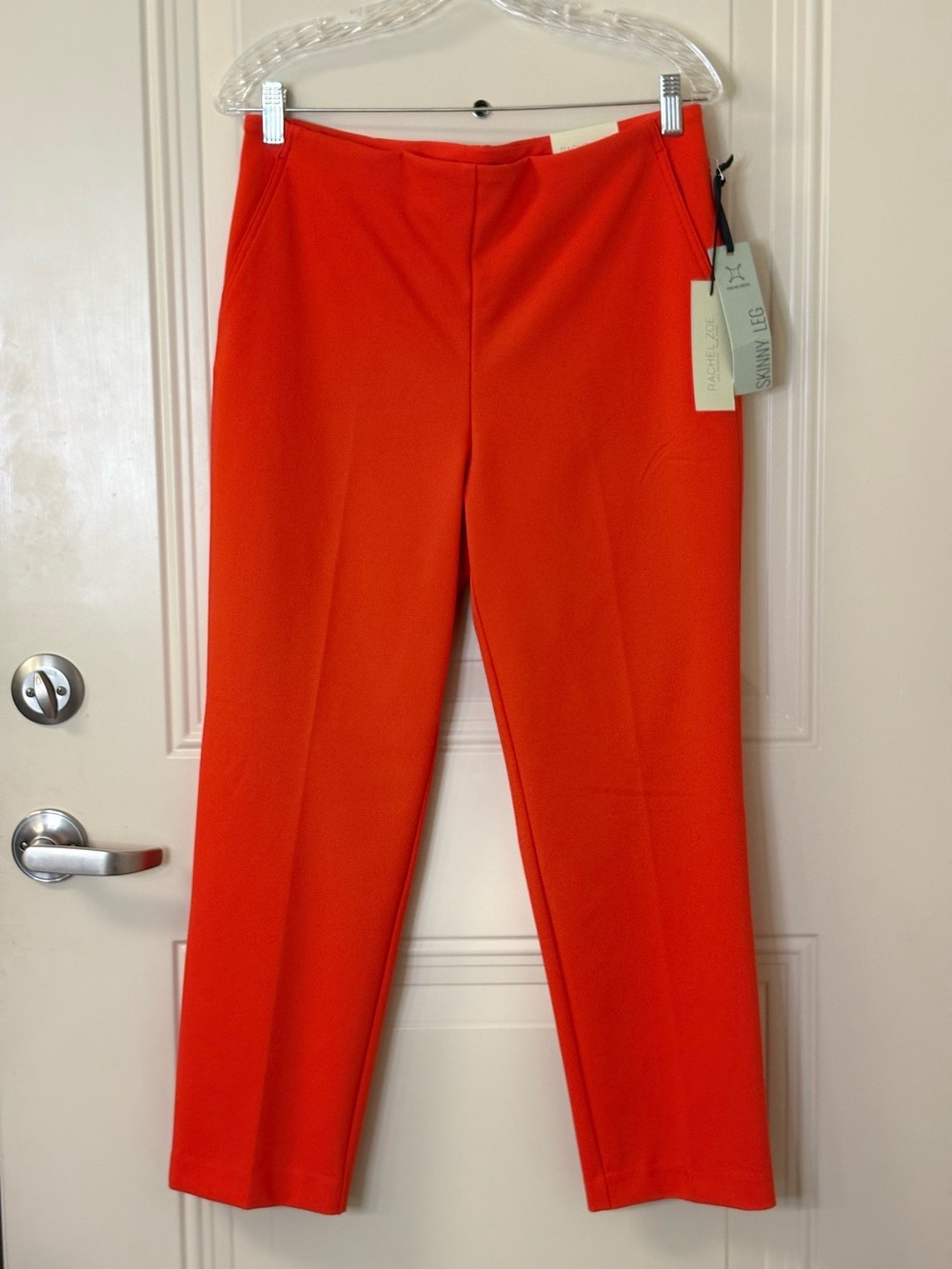 NWT Rachel Zoe Orange/Red Hi-Rise Slim Leg Pants SZ 10 $79